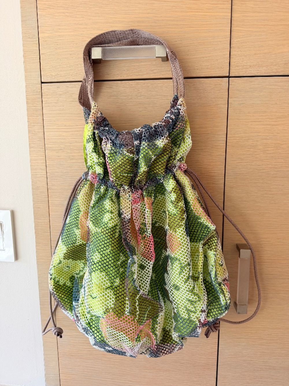 ÉPICE PARIS Floral Mesh Net Drawstring Bag